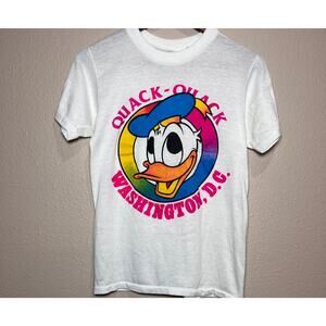 👕 Vintage Donald Duck "Quack-Quack Washington, D.C." Tee – White Size M